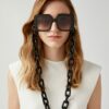 Kaleos eyewear - Square resin chain black • Frames and Faces